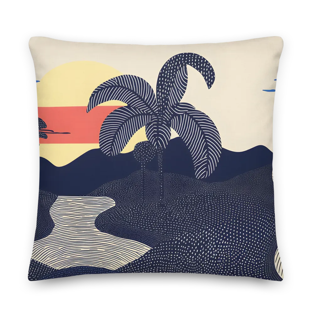 Tranquil Sunset in Modern Minimalism | Pillow | 22″×22″