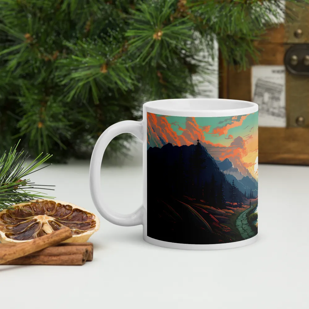 Tranquil Sunset Over the Majestic Mountains | Mugs | Multiple Sizes & Colors