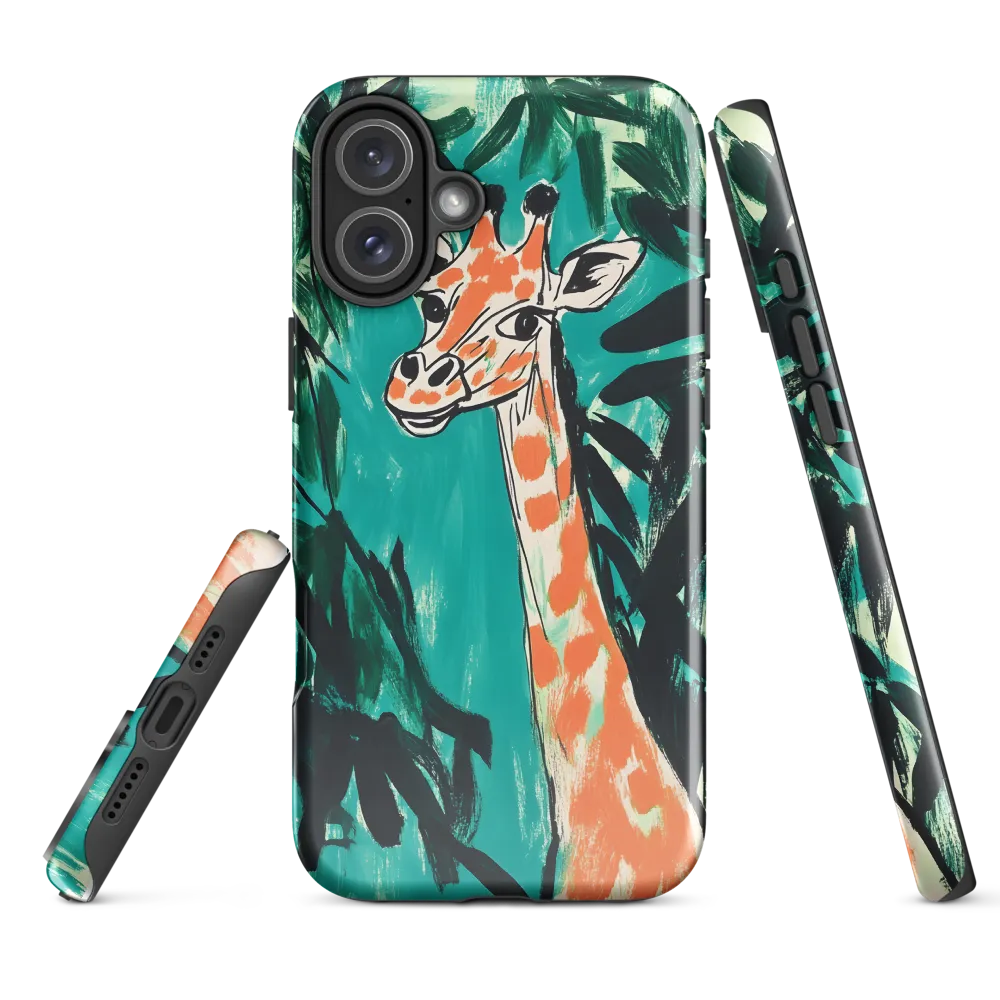 Curious Giraffe in Lush Greenery | Phone Case |  16 Plus | Tough Case | Glossy