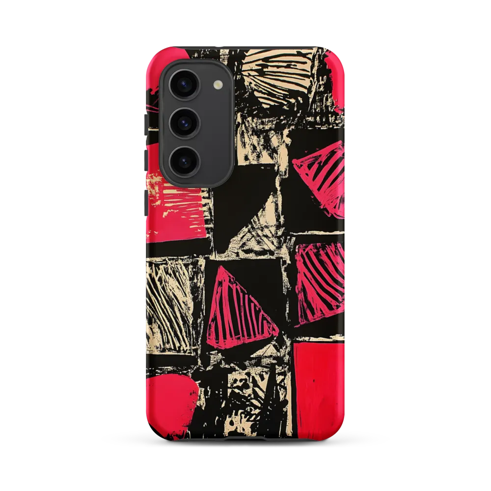 Geometric Symphony in Pink and Black
