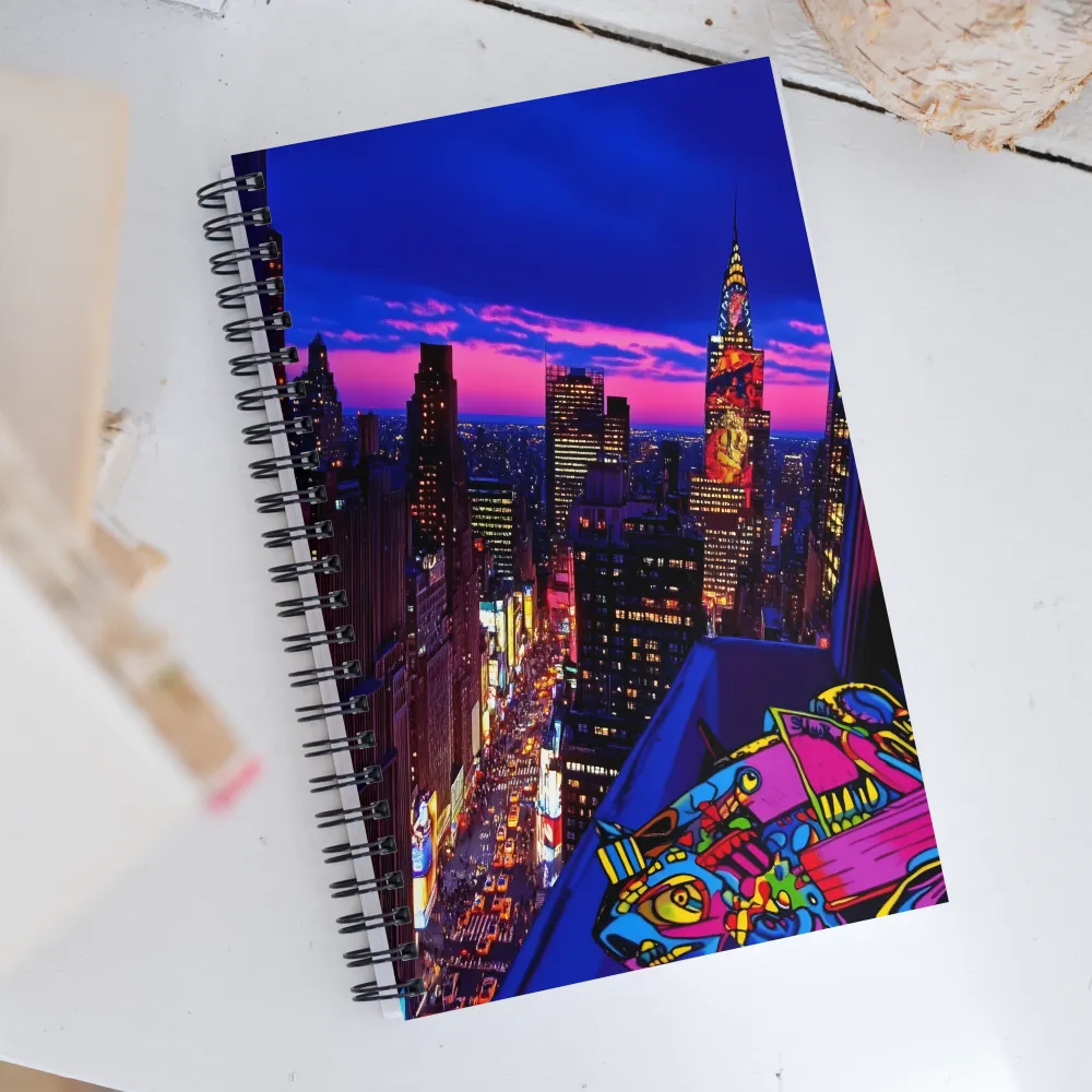 Neon Twilight: A City in Vibrance | Spiral Notebook