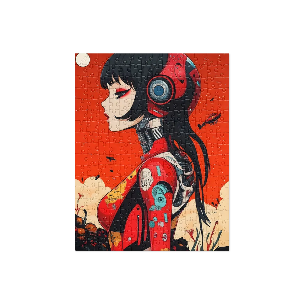 Ethereal Mechanica: A Cyberpunk Portrait | Jigsaw Puzzle | 252/520 pieces