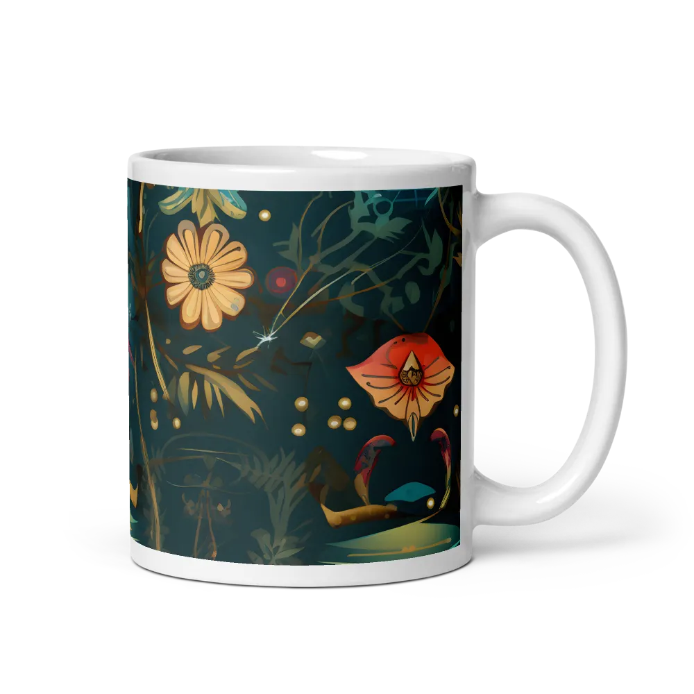 Whimsy in Flora: An Art Nouveau Journey | Mug with White inside | 11 oz