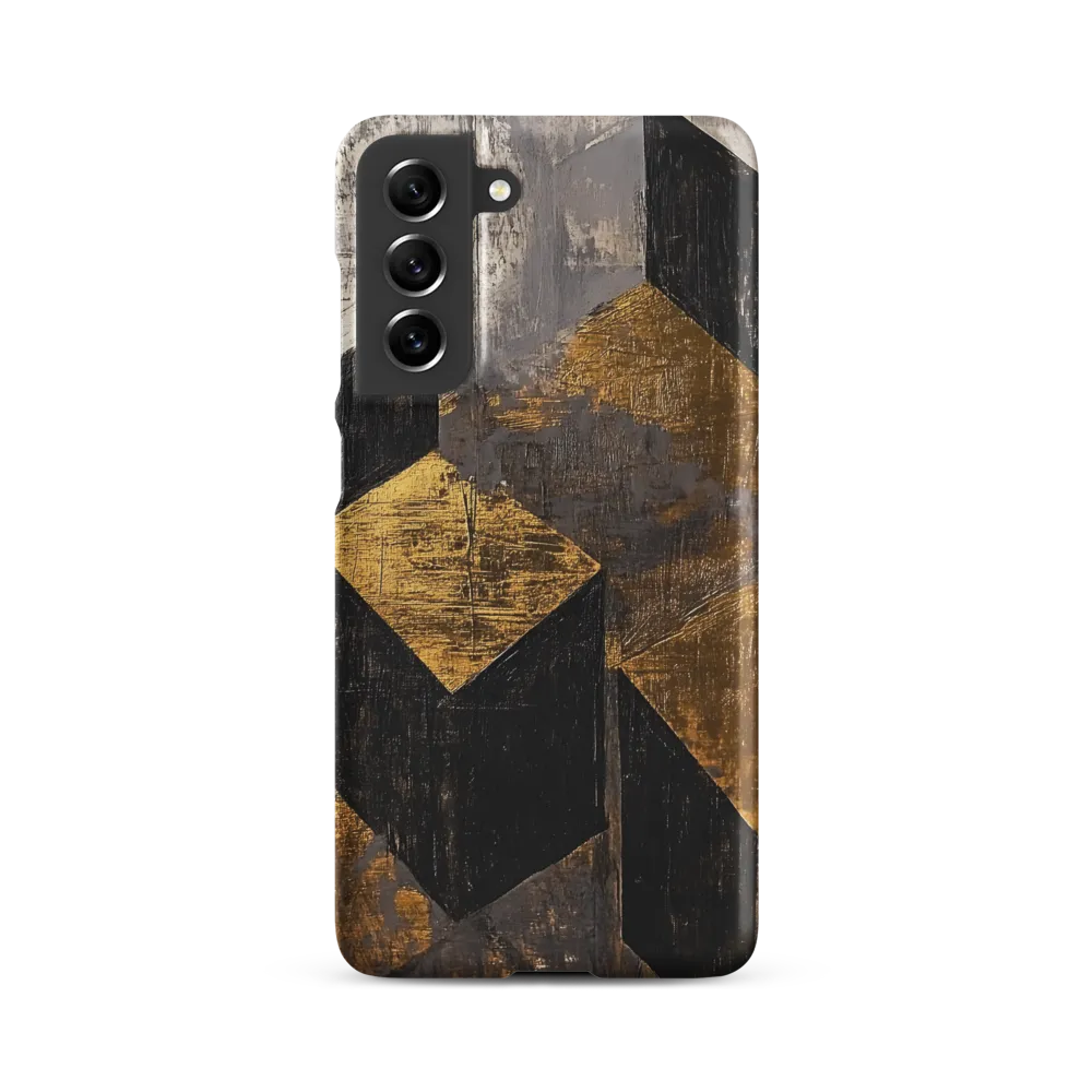 Geometric Harmony in Gold and Black | Phone Case |  S21 FE | Snap Case | Matte