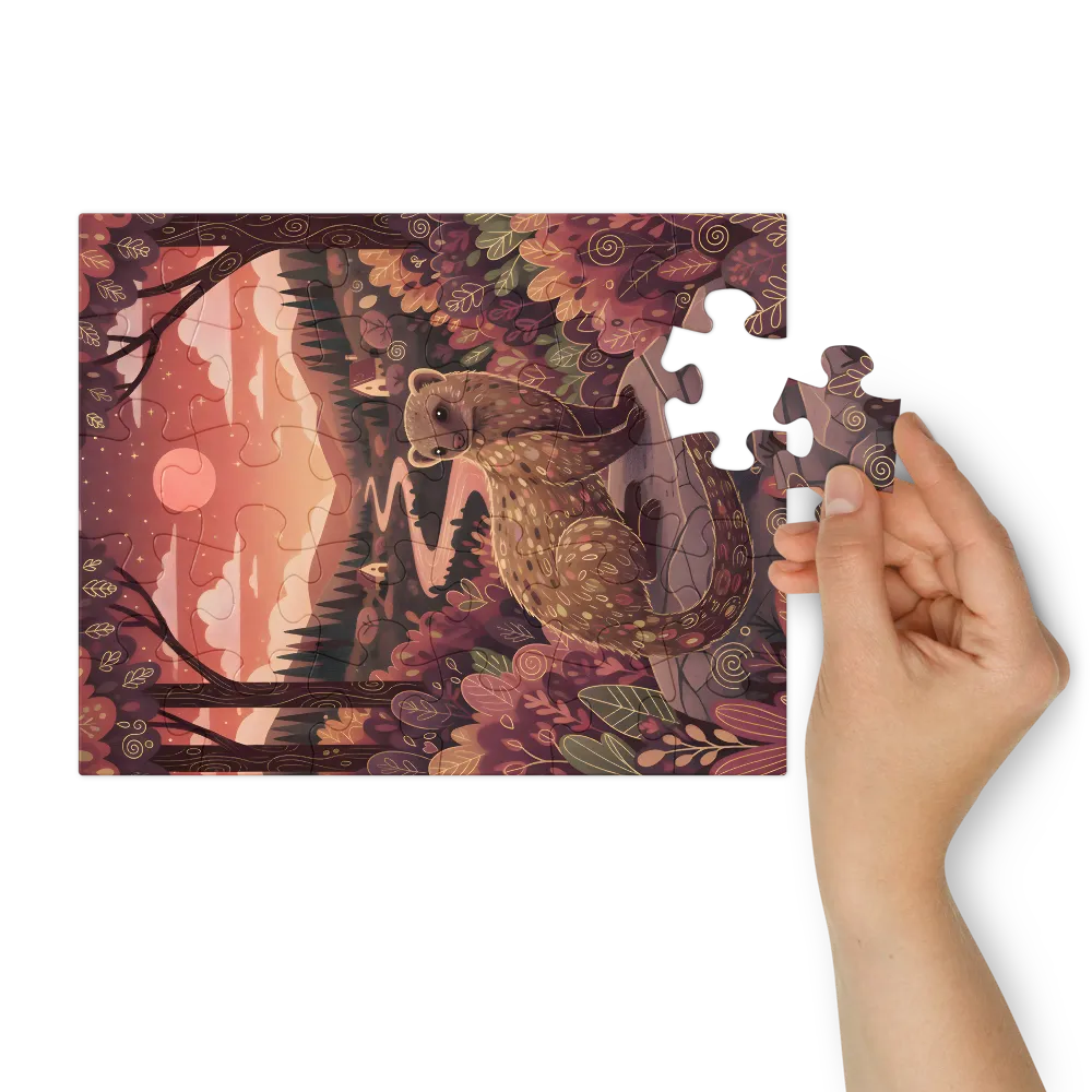 Marten at Dusk 
 Jigsaw Puzzle in Tin Box