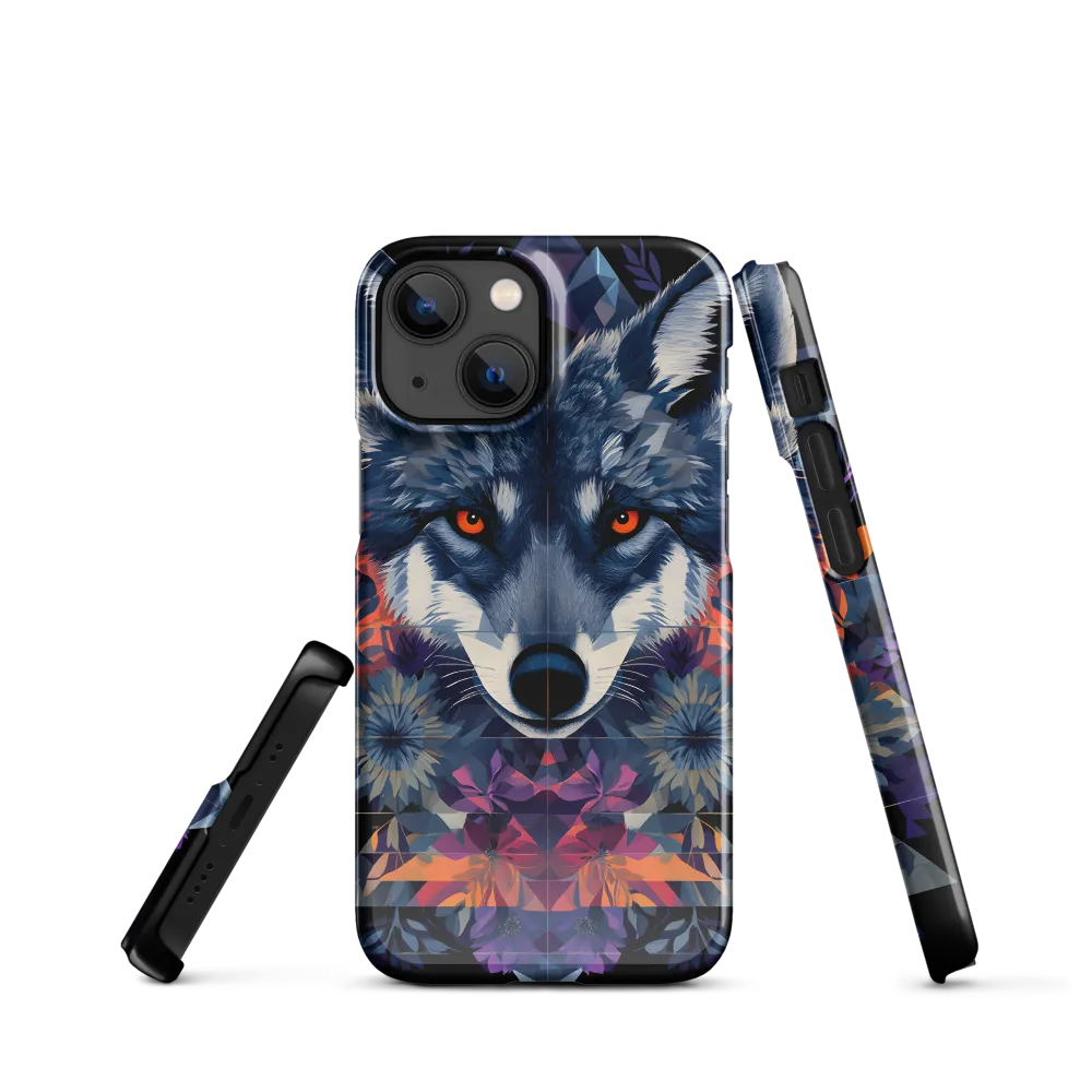 Mystical Wolf Amidst Floral Geometry