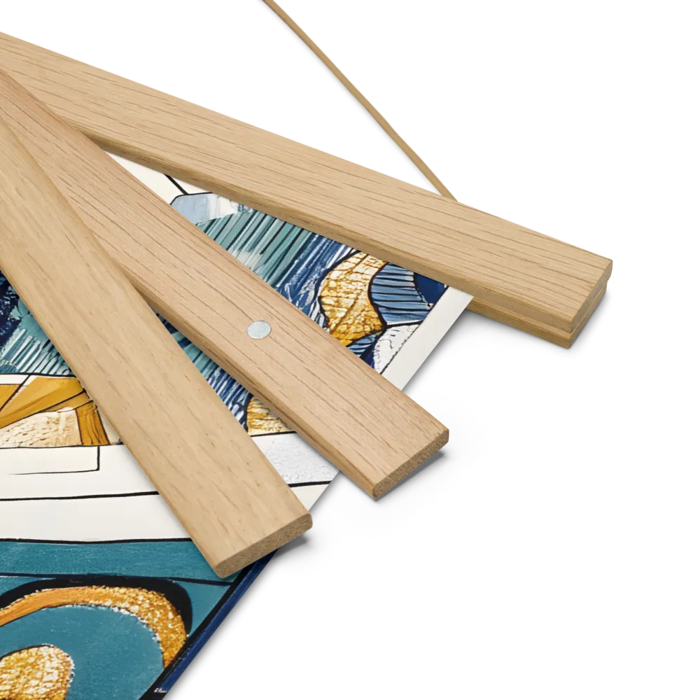 Symphony of Geometric Harmony | Poster With Oak Wood Hanger | 14″×14″