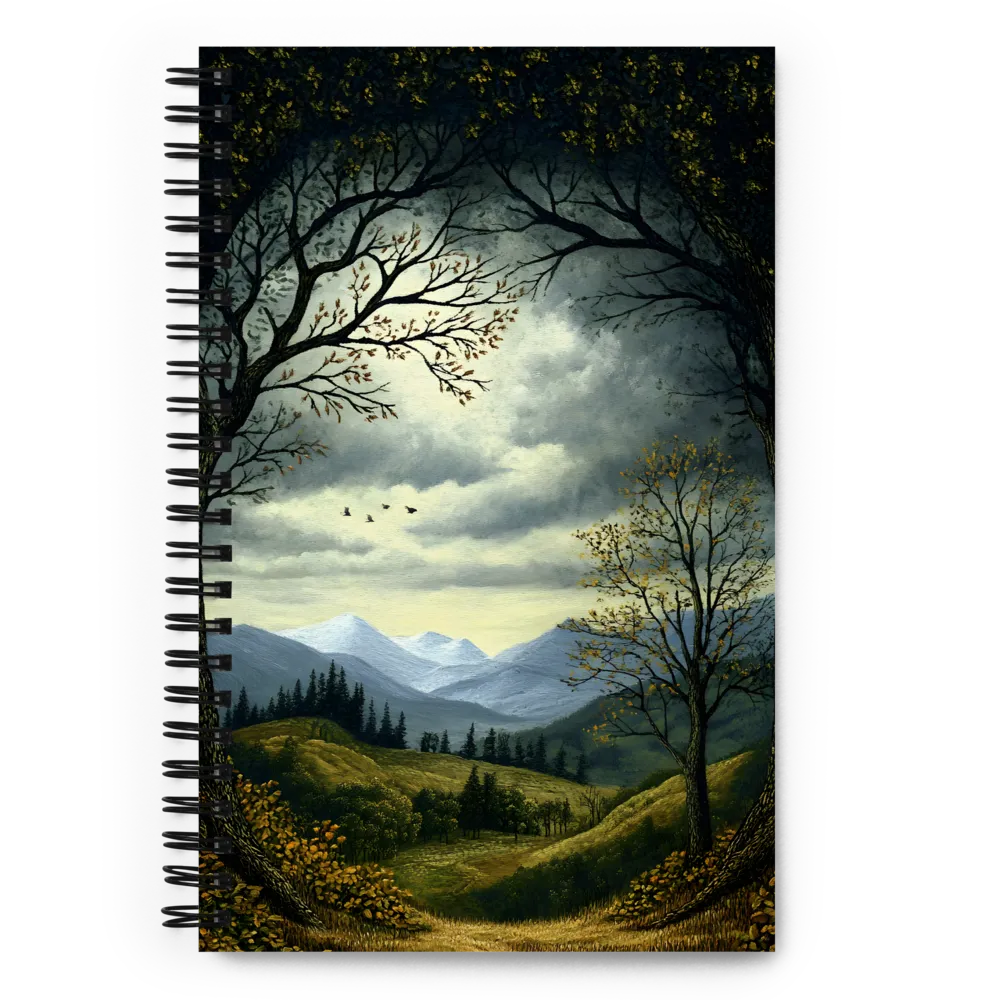 Nature's Embrace: A Tranquil Mountain Landscape | Spiral Notebook