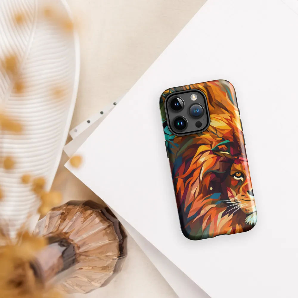Majestic Gaze: The Polygonal Lion