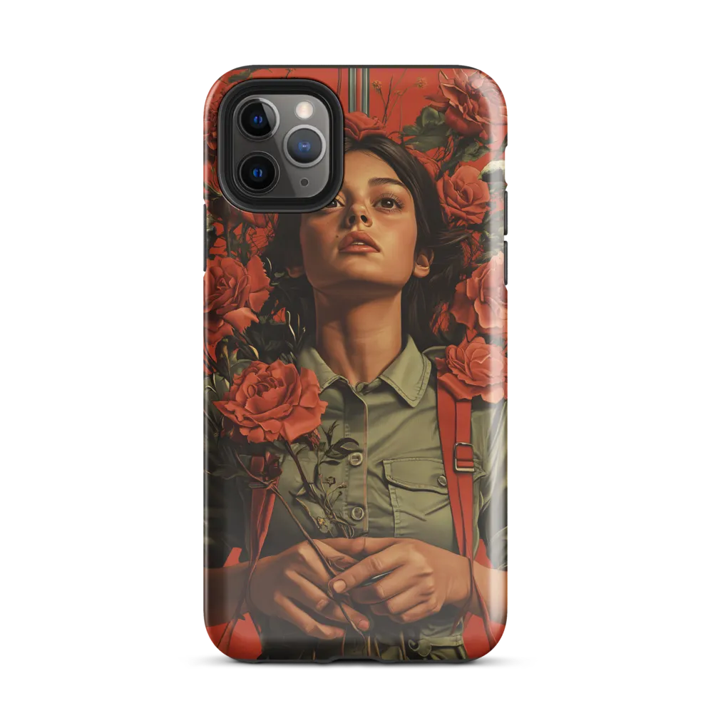 Harmony and Strength: A Portrait Among Roses | Phone Case |  11 Pro Max | Tough Case | Glossy