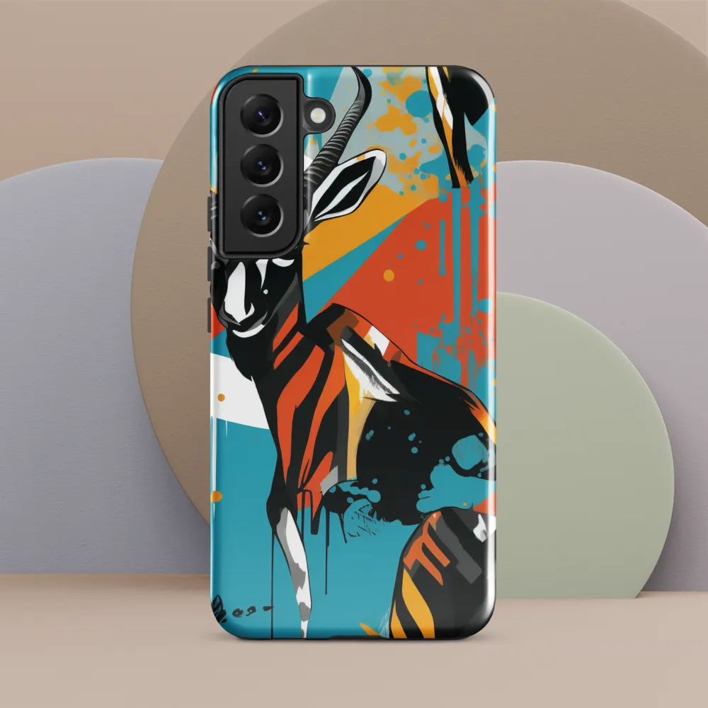 Dynamic Antelope in Vivid Abstract