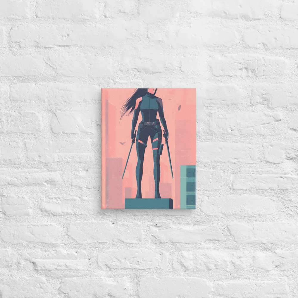 Urban Sentinel: A Warrior's Stand | Canvas | 11″×14″