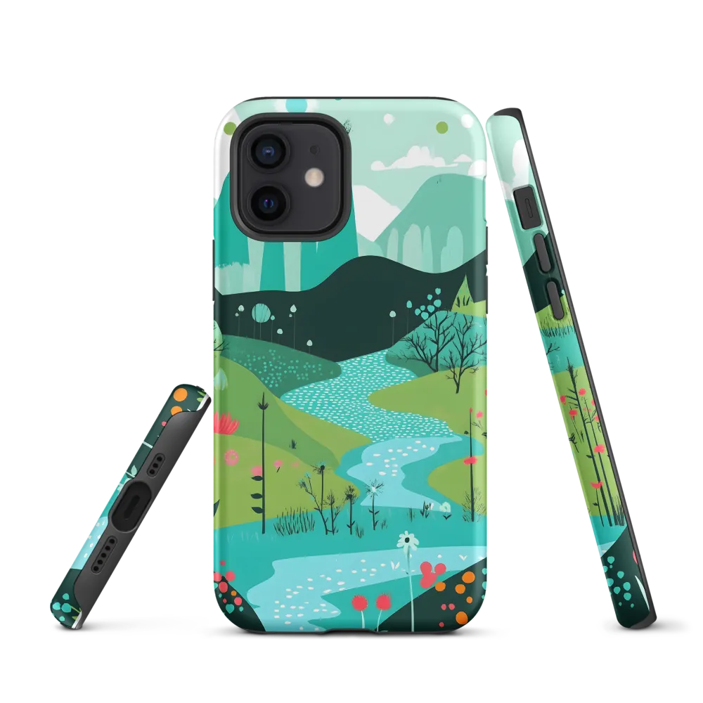 Whimsical River in a Lush Landscape
