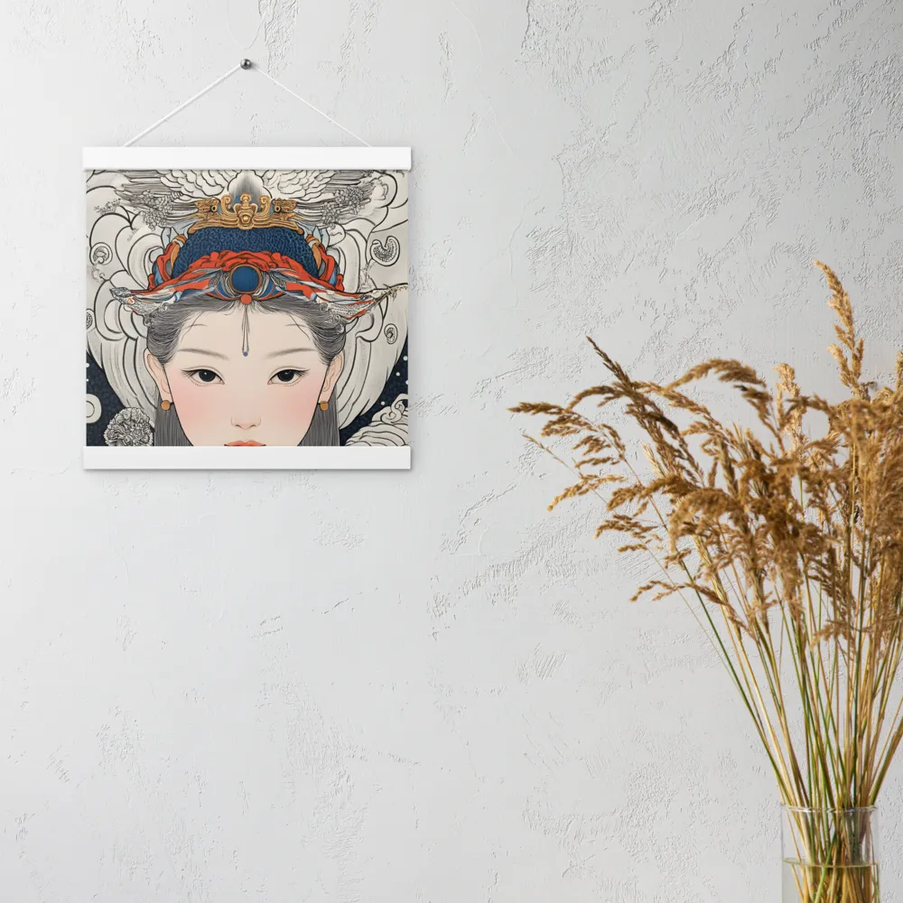 Serenity in Myth: A Traditional Portrait | Poster With White Wood Hanger | 12″×12″