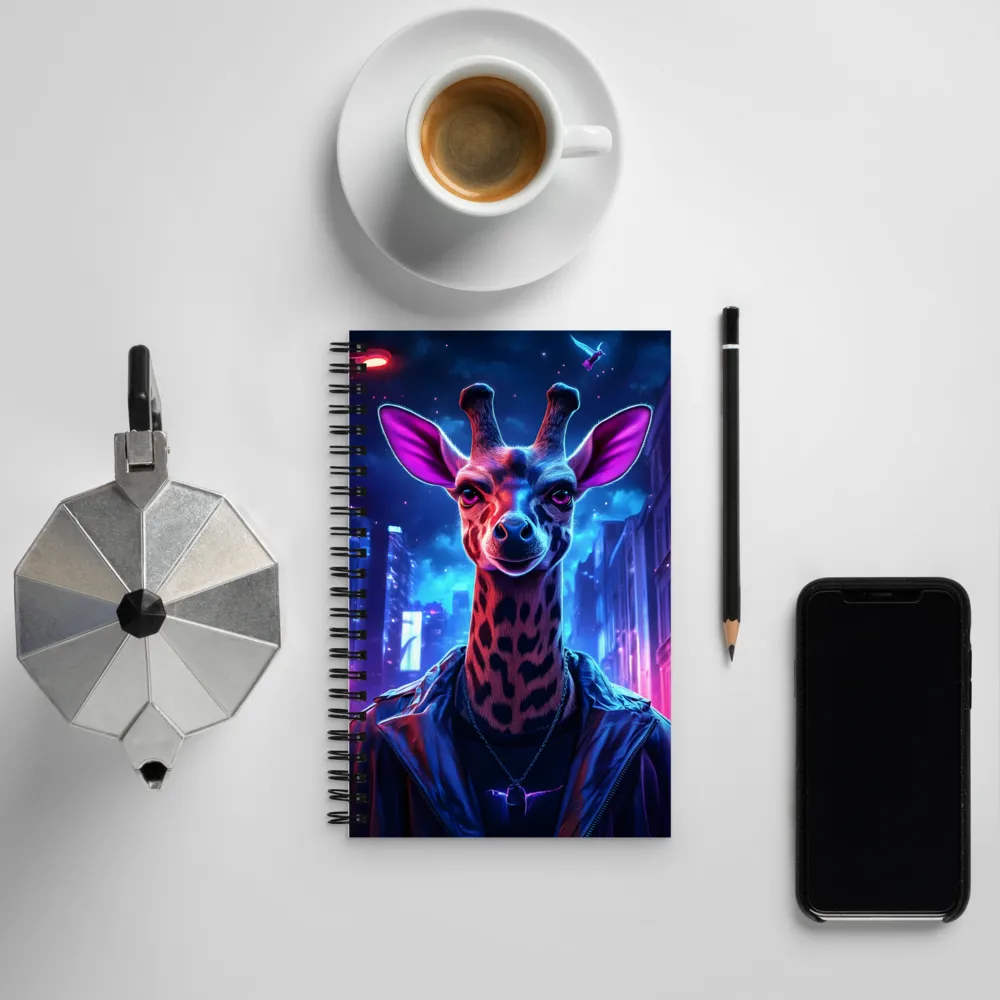 Urban Giraffe: A Neon Fantasy | Spiral Notebook