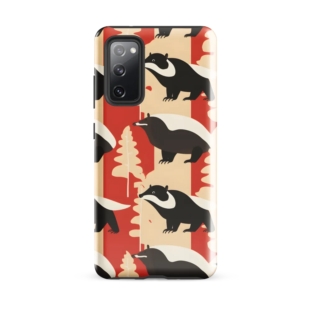 Wildlife Pattern: The Badger Tale | Phone Case |  S20 FE | Tough Case | Glossy