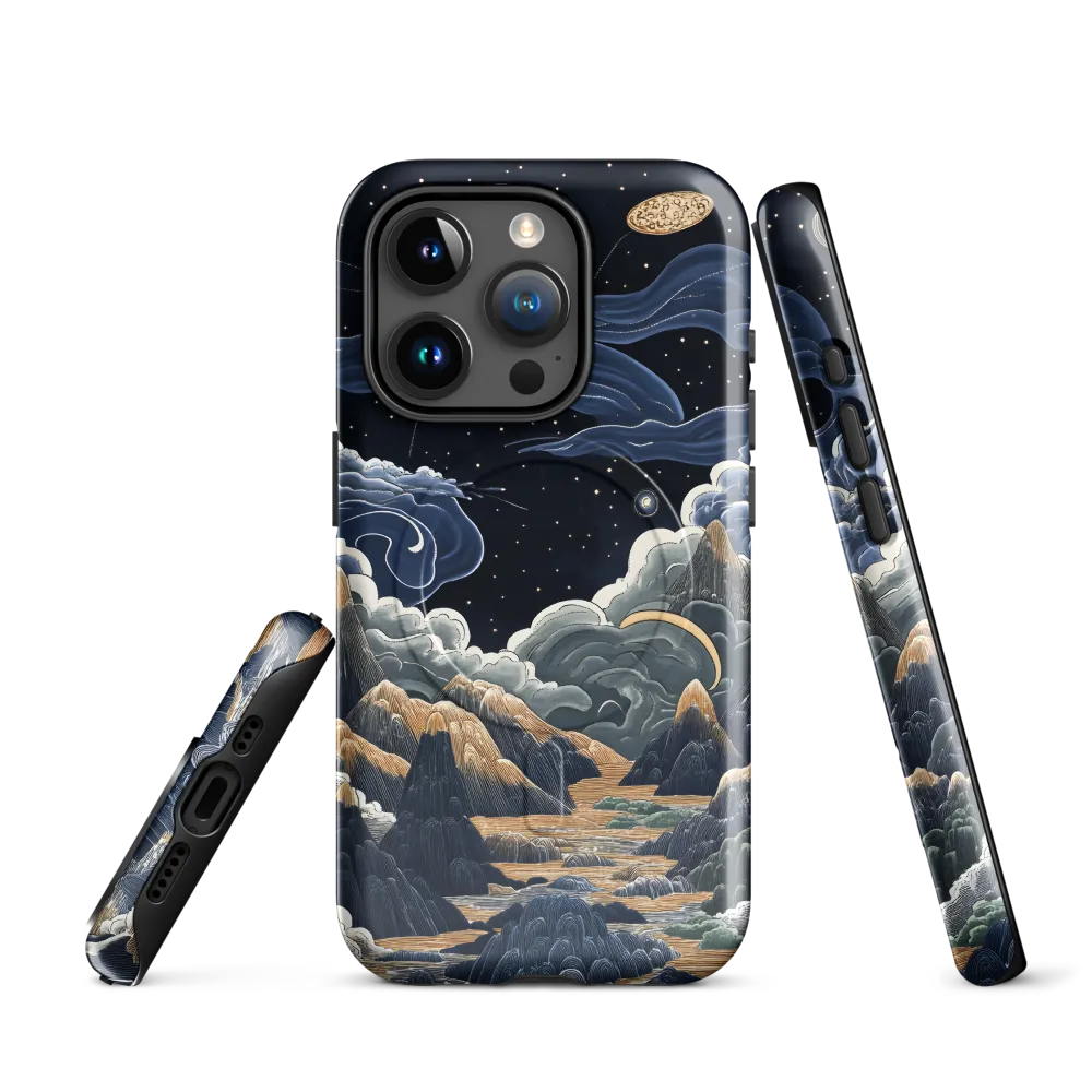 Celestial Harmony: Peaks and Planets | Phone Case |  15 Pro | MagSafe® Tough Case | Glossy