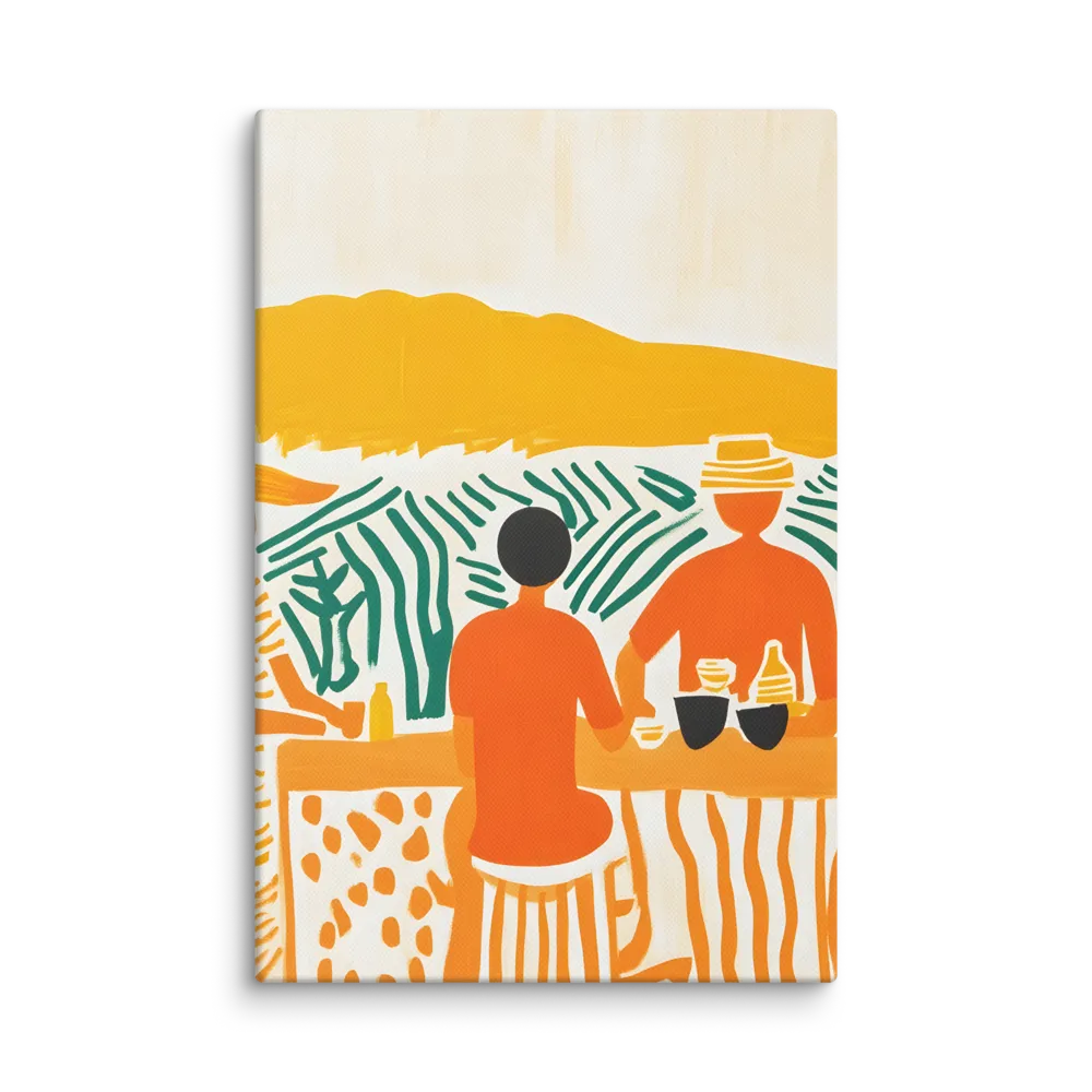 Summer Vibes: Café Conversations | Canvas | 8″×12″