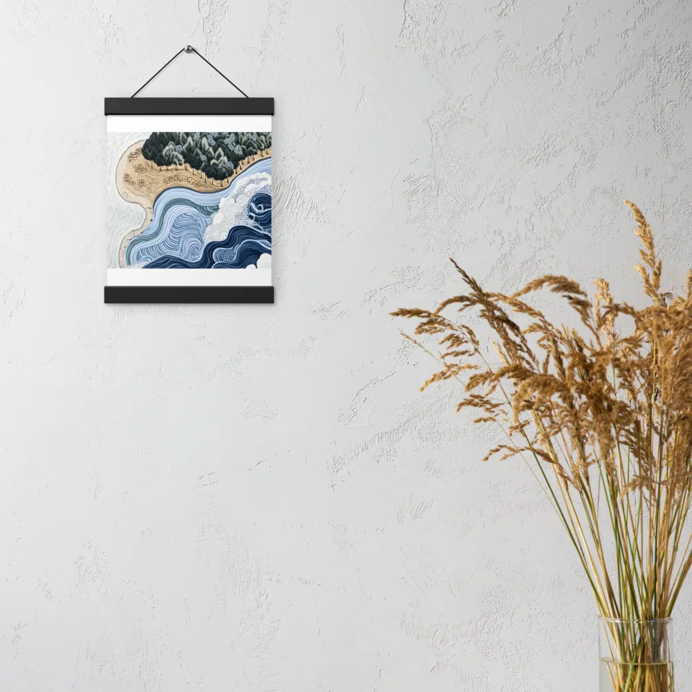 Oceanic Harmony: A Tranquil Landscape | Poster With Black Wood Hanger | 8″×10″