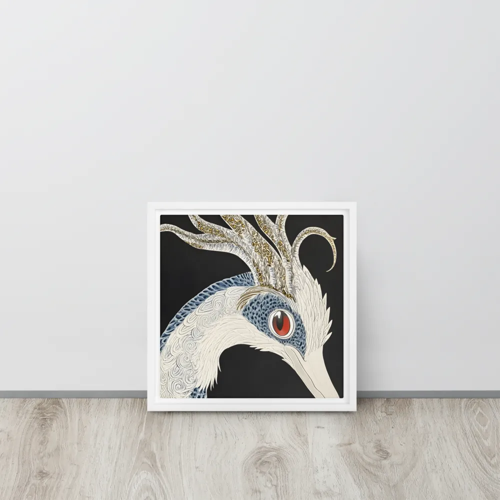 Elegance of the Majestic Peacock | Canvas with White Frame | 12″×12″
