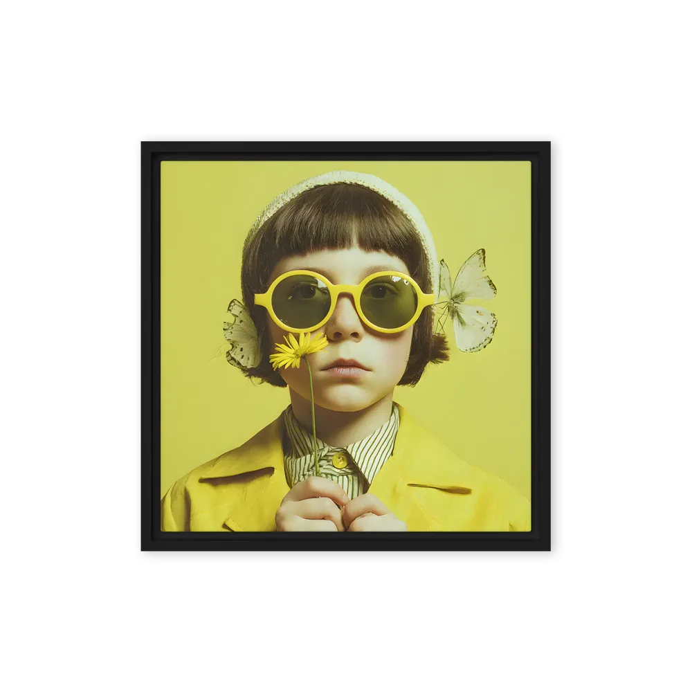 Dandelion Gaze 
 Canvas with Black Frame | 16″x 16″