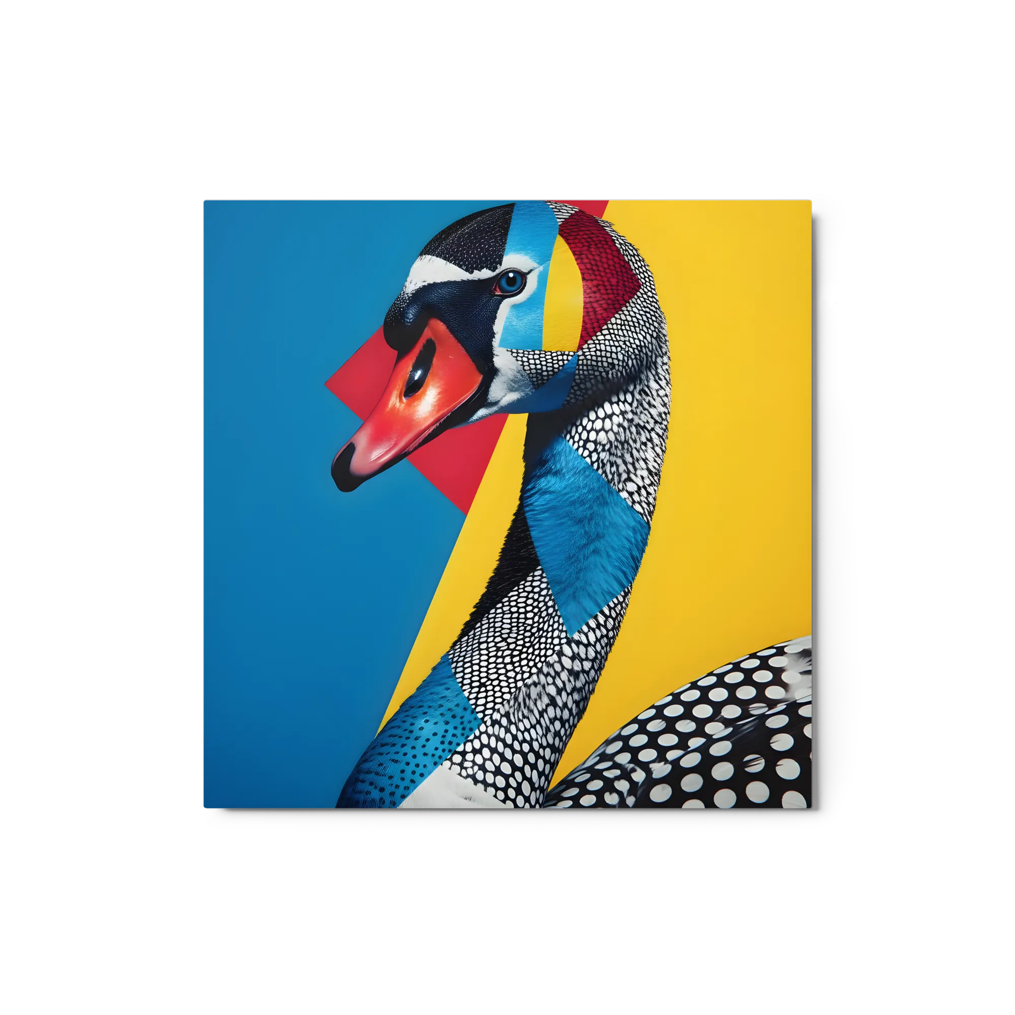 Geometric Swan 
 Metal Print | 12″x 12″