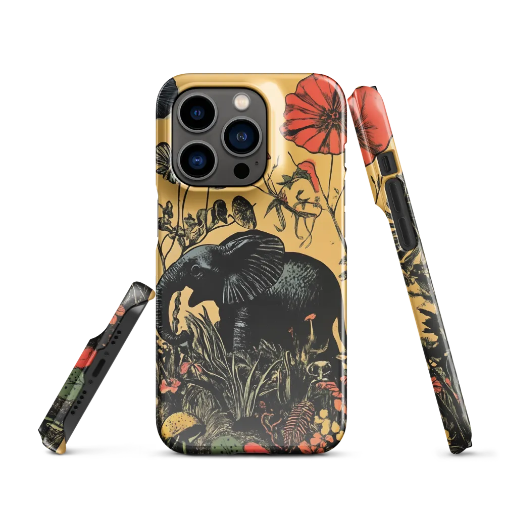 Floral Majesty: The Elephant's Sanctuary | Phone Case |  14 Pro | Snap Case | Glossy