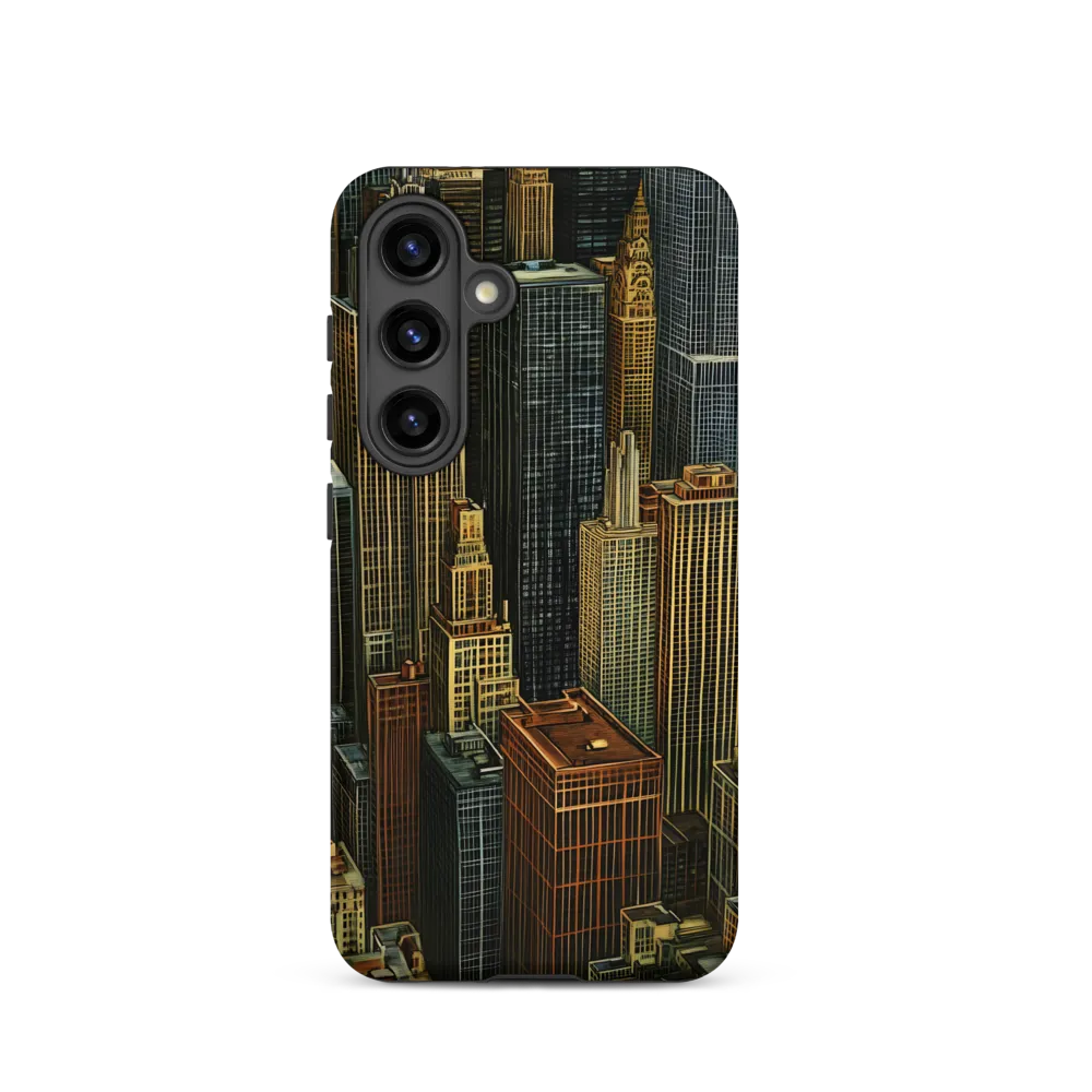 Urban Elegance: A Golden Cityscape | Phone Case |  S24 | Tough Case | Matte