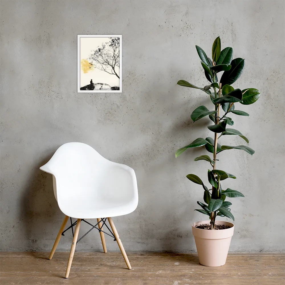 Whispers of Solitude | Poster with White Frame | 12″×16″