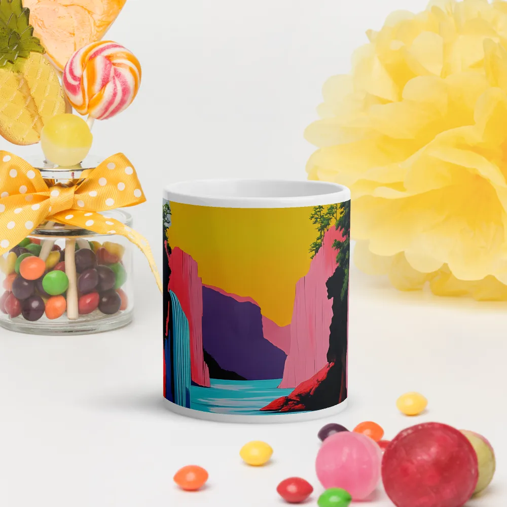 Dreamscape of Pink Cliffs and Turquoise Waters | Mugs | Multiple Sizes & Colors