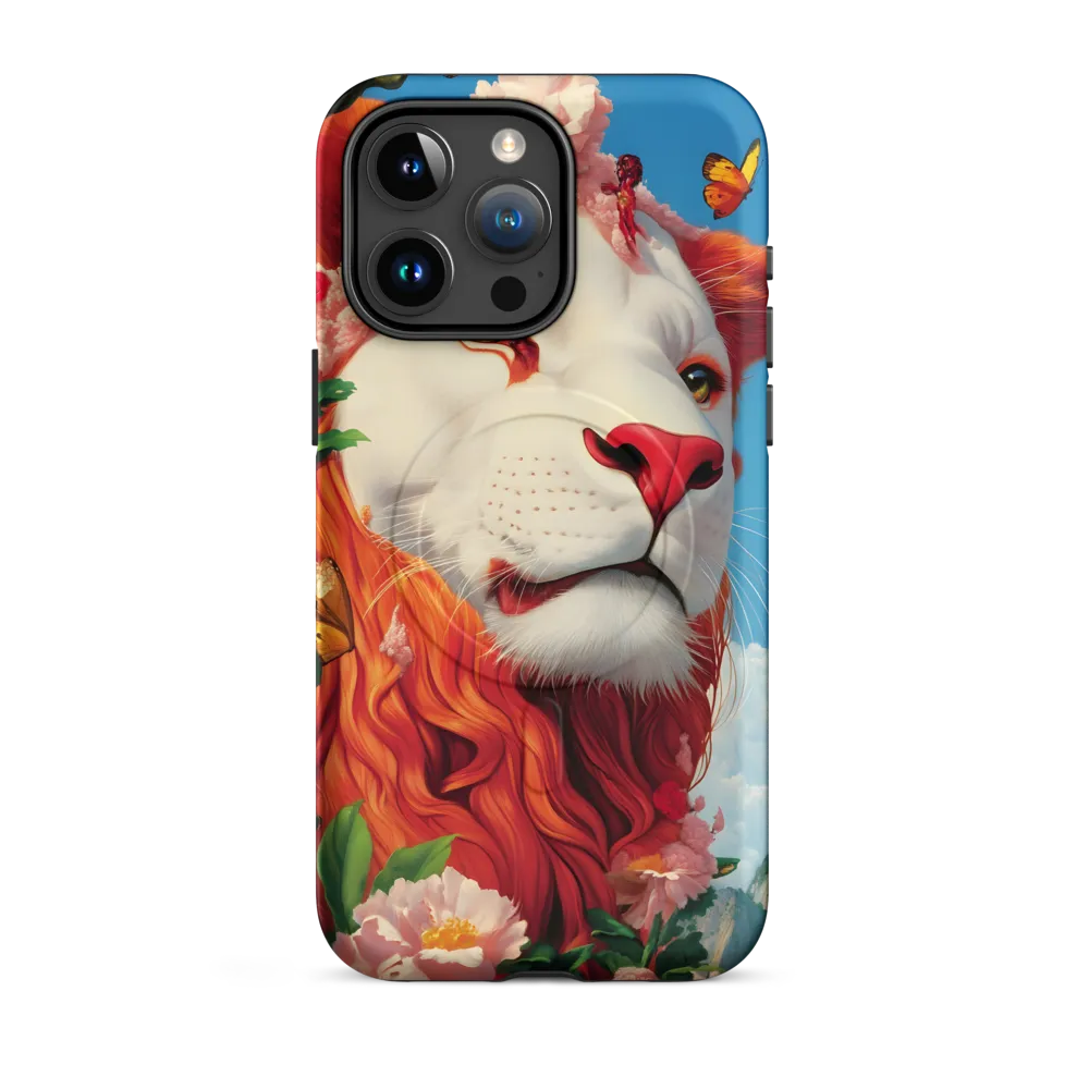 Majestic Lion Amidst Floral Splendor