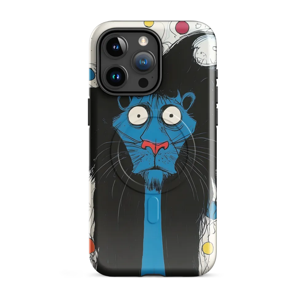 Whimsical Blue Lion