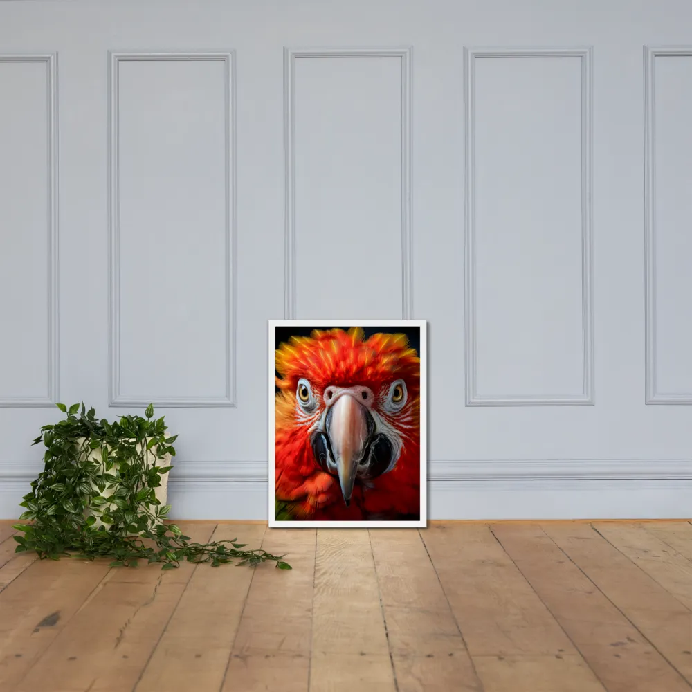 The Fiery Gaze of the Parrot | Poster with White Frame | 18″×24″