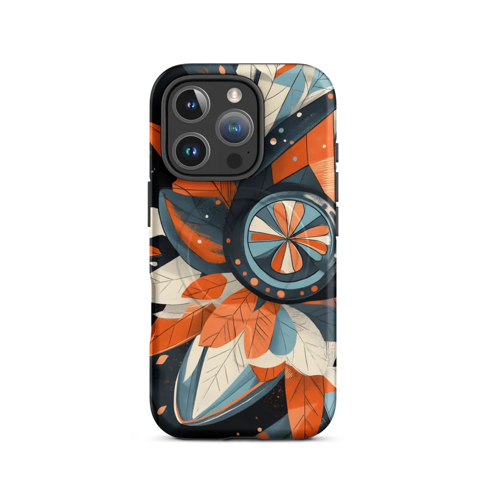 Floral Symphony in Orange and Teal