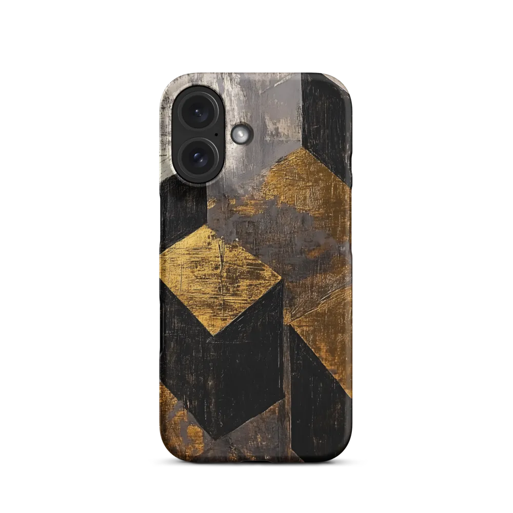 Geometric Harmony in Gold and Black | Phone Case |  16 | Snap Case | Matte