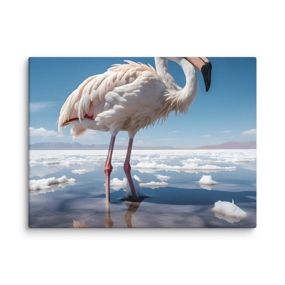 Graceful Solitude of a Flamingo | Canvas | 9″×12″