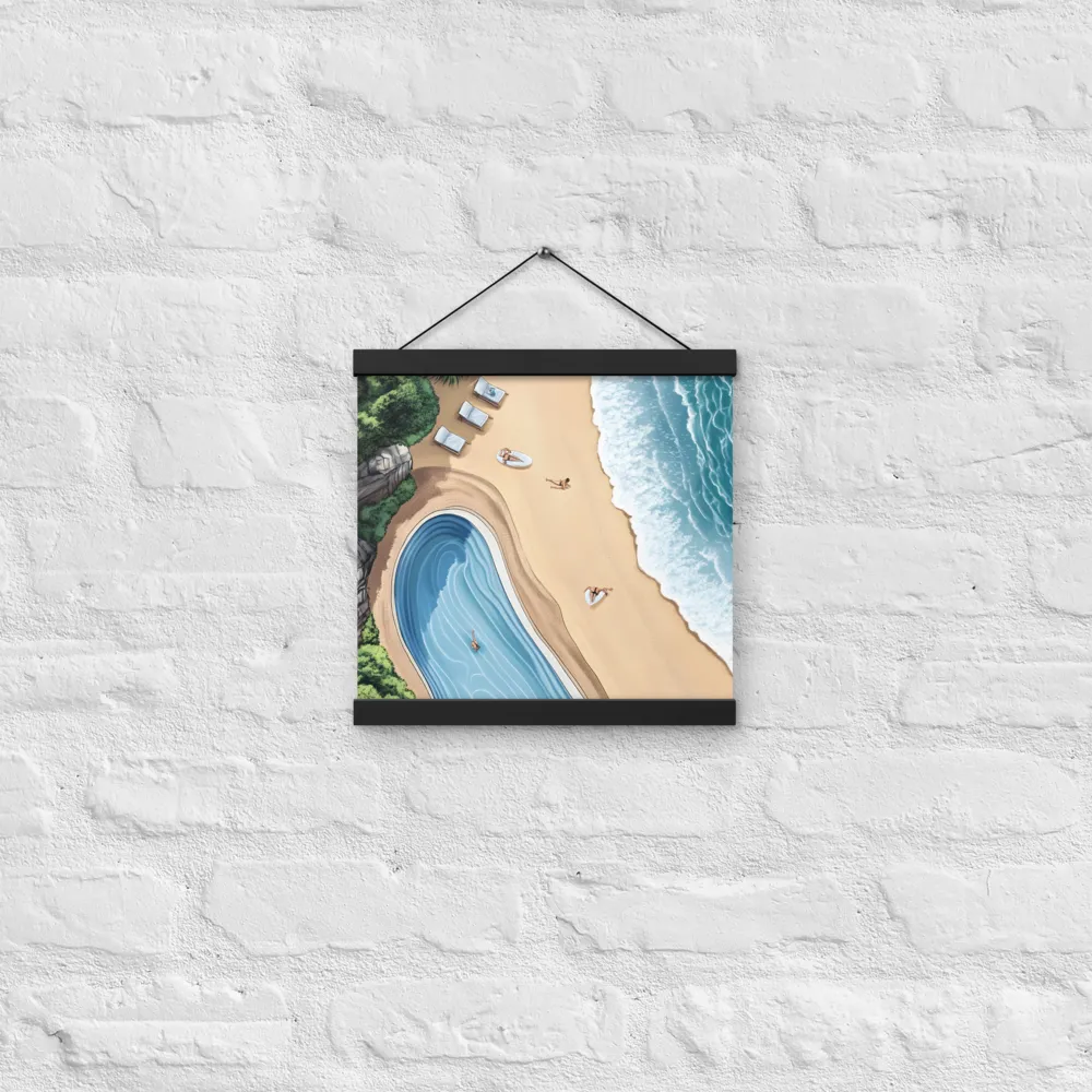 Serenity by the Shore | Poster With Black Wood Hanger | 12″×12″
