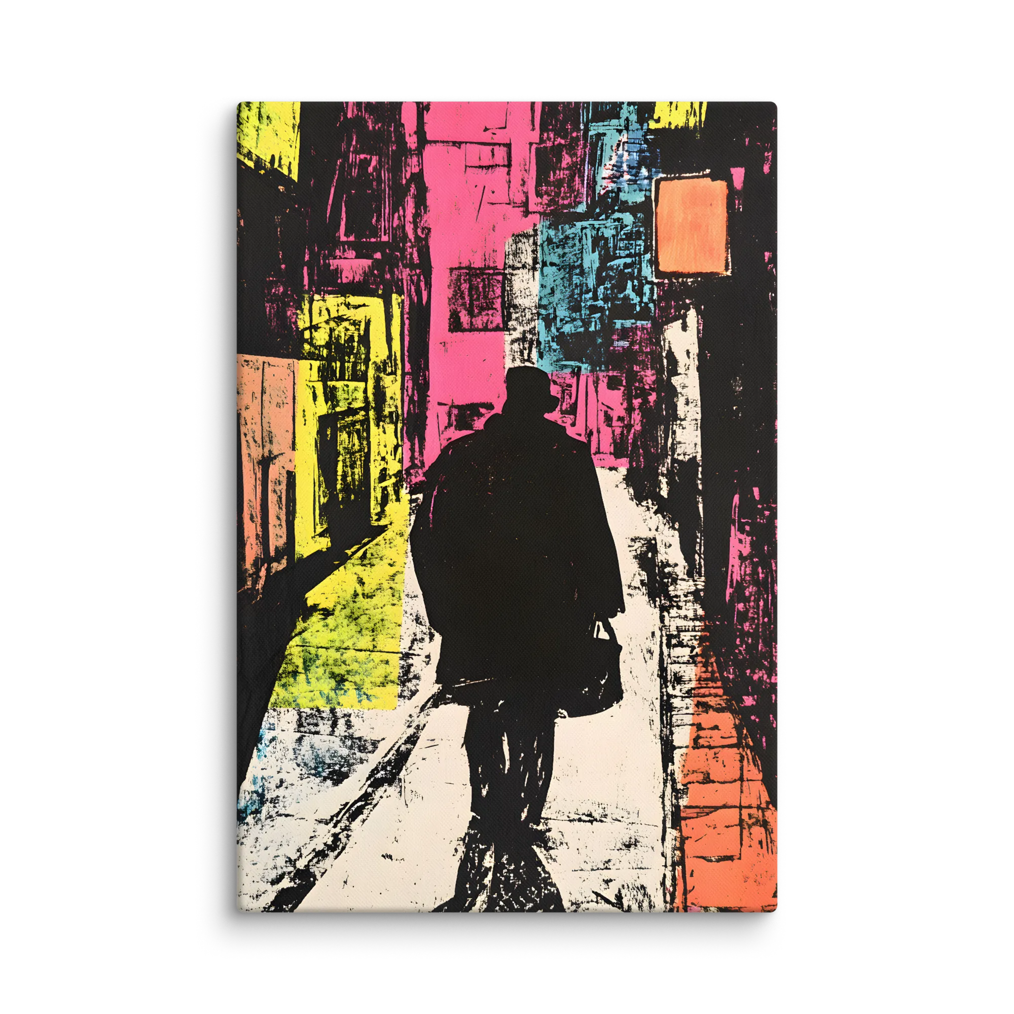 Urban Silhouette in Neon City