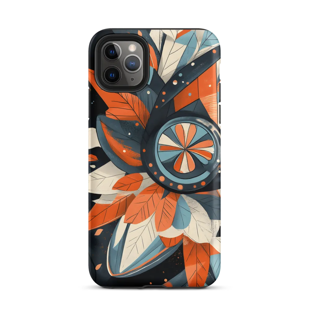 Floral Symphony in Orange and Teal