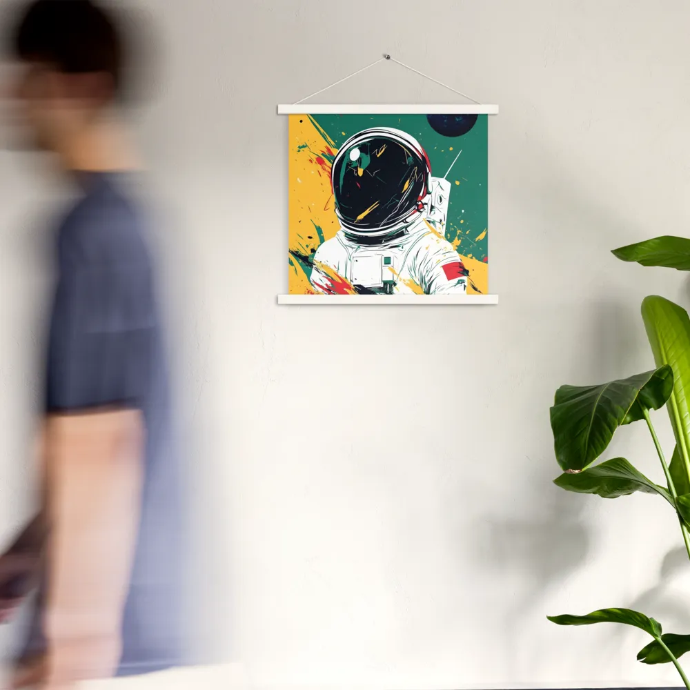 Galactic Explorer: A Modern Odyssey | Poster With White Wood Hanger | 18″×18″