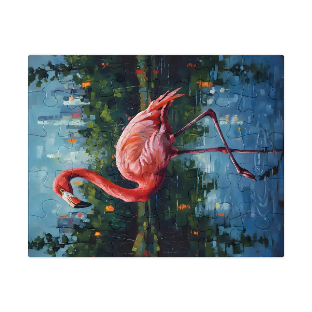 Urban Flamingo 
 Jigsaw Puzzle in Tin Box