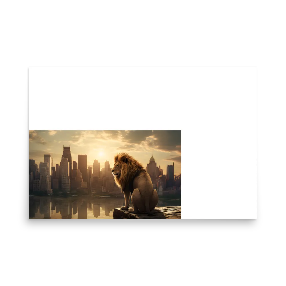 The Lion's Gaze Over the Urban Symphony