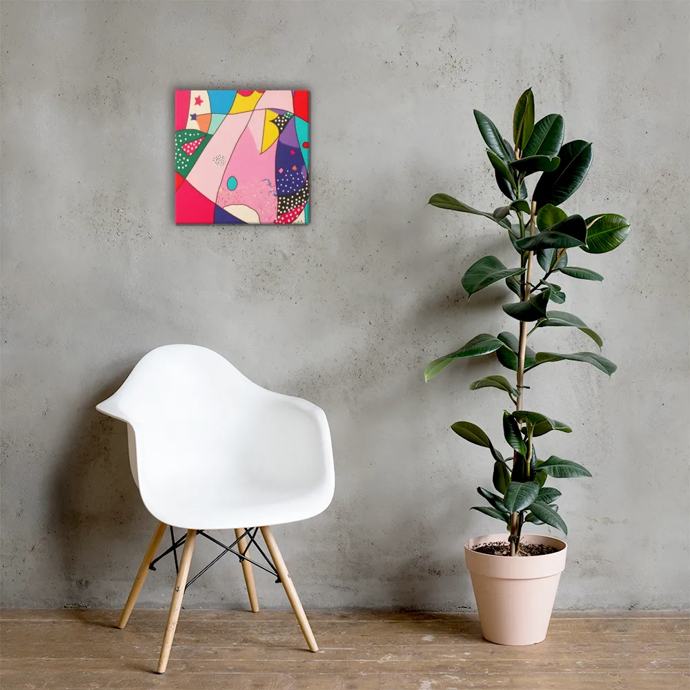 Playful Geometry in Color | Canvas | 16″×16″