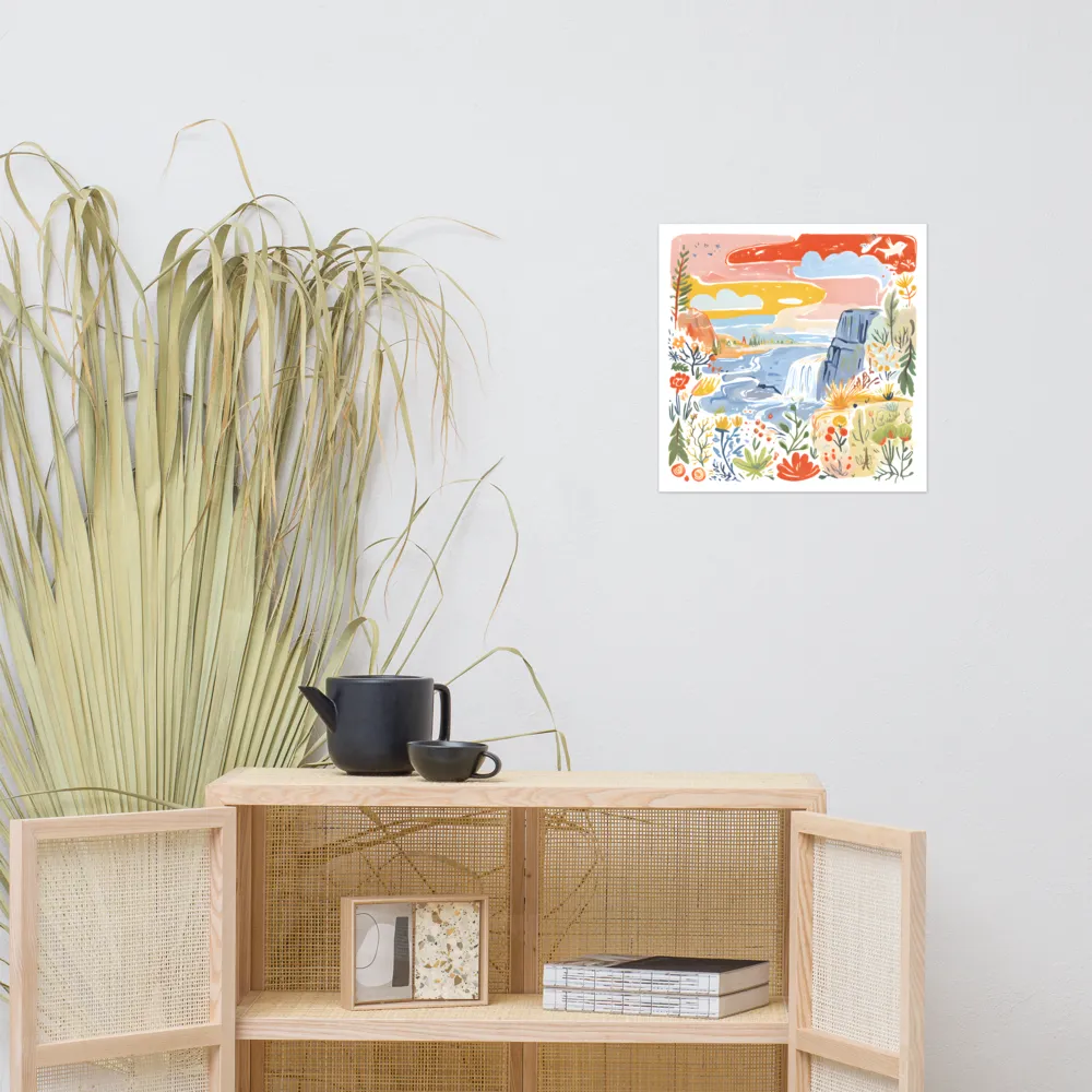 Wildflower Waterfall 
 Poster | 18″x 18″