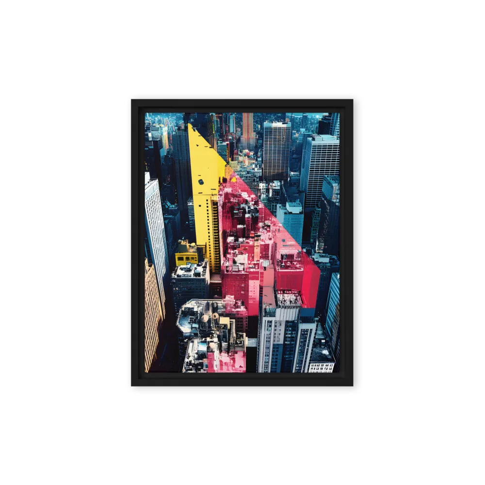 Dynamic Urban Symphony | Canvas with Black Frame | 9″×12″