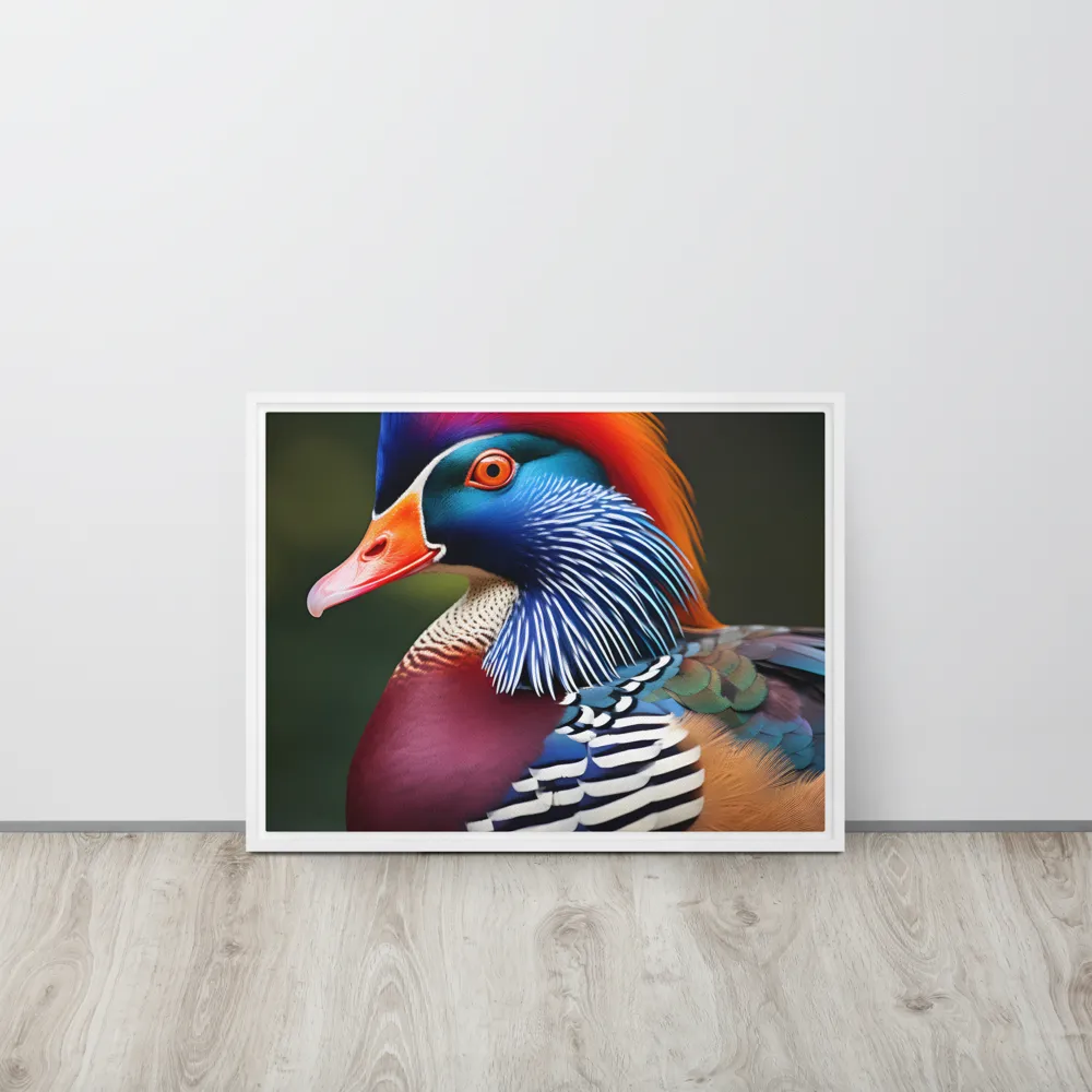 The Majestic Mandarin | Canvas with White Frame | 18″×24″