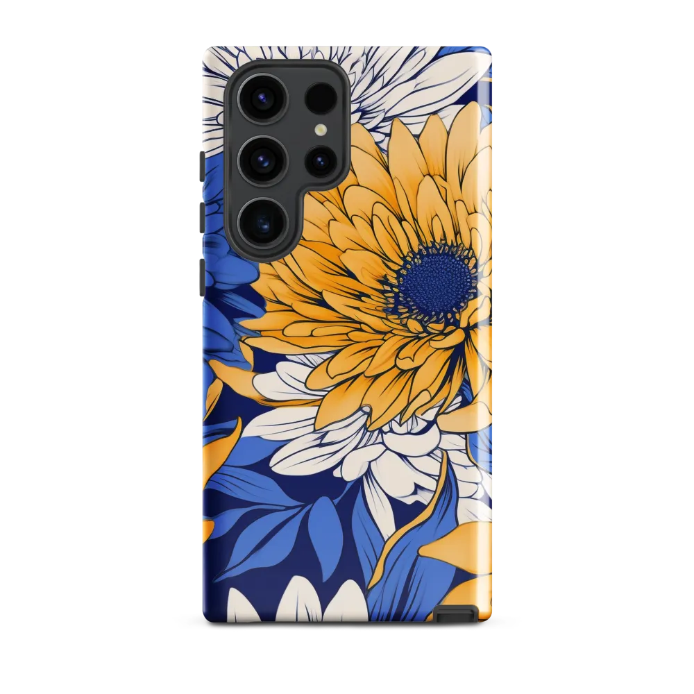 Floral Harmony in Blue and Yellow