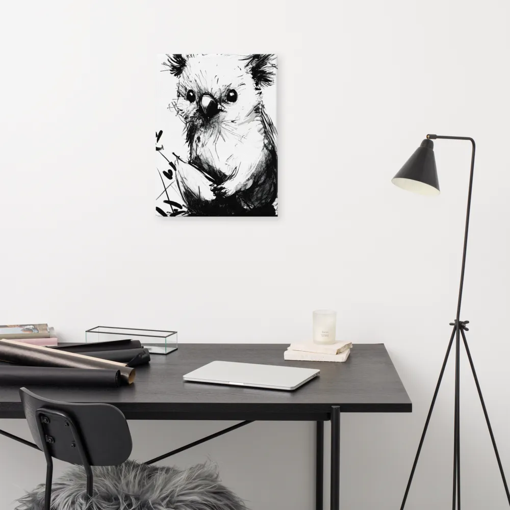 Whimsical Koala in Ink | Canvas | 18″×24″