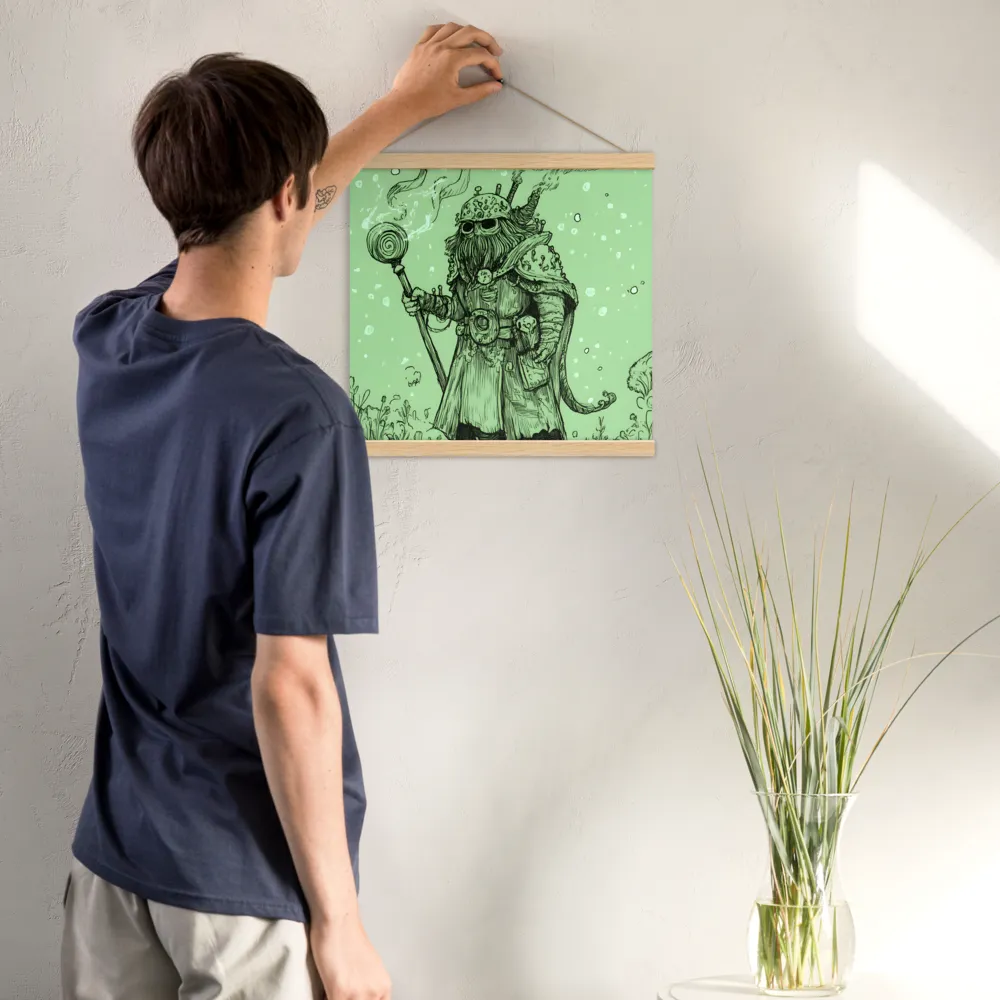 The Enigmatic Wizard | Poster With Oak Wood Hanger | 16″×16″