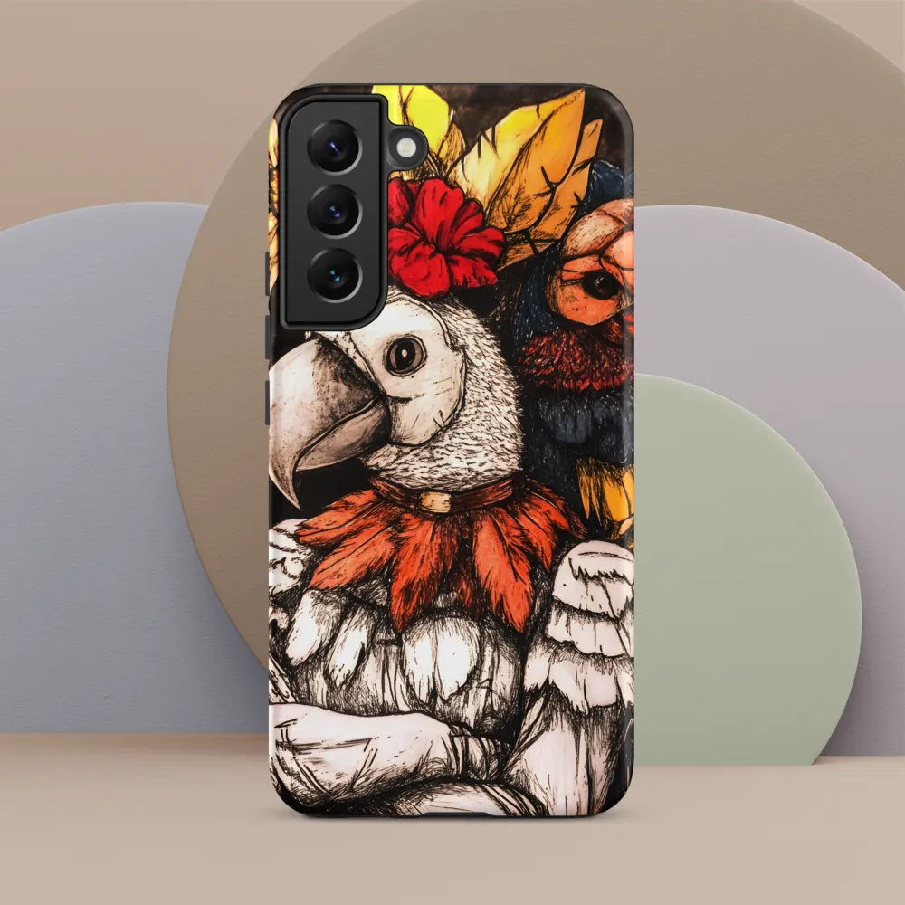 The Surreal Guardian: A Dance of Feathers and Flowers